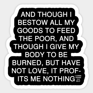 1 Corinthians 13:3 Bible Verse NKJV Text Sticker